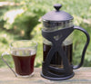 KONA French Press Coffee Maker With Reusable Stainless Steel Filter, Large Comfortable Handle & Glass Protecting Durable Black Shell