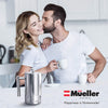 Mueller French Press 20% Heavier Duty Double Insulated 310 Stainless Steel Coffee Maker Multi-Screen System 100% No Coffee Grounds Guarantee, Rust-Free, Dishwasher Safe