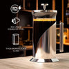 Cafe Du Chateau French Press Coffee Maker (34 Ounce) with 4 Level Filtration System - 304 Grade Stainless Steel - Heat Resistant Borosilicate Glass